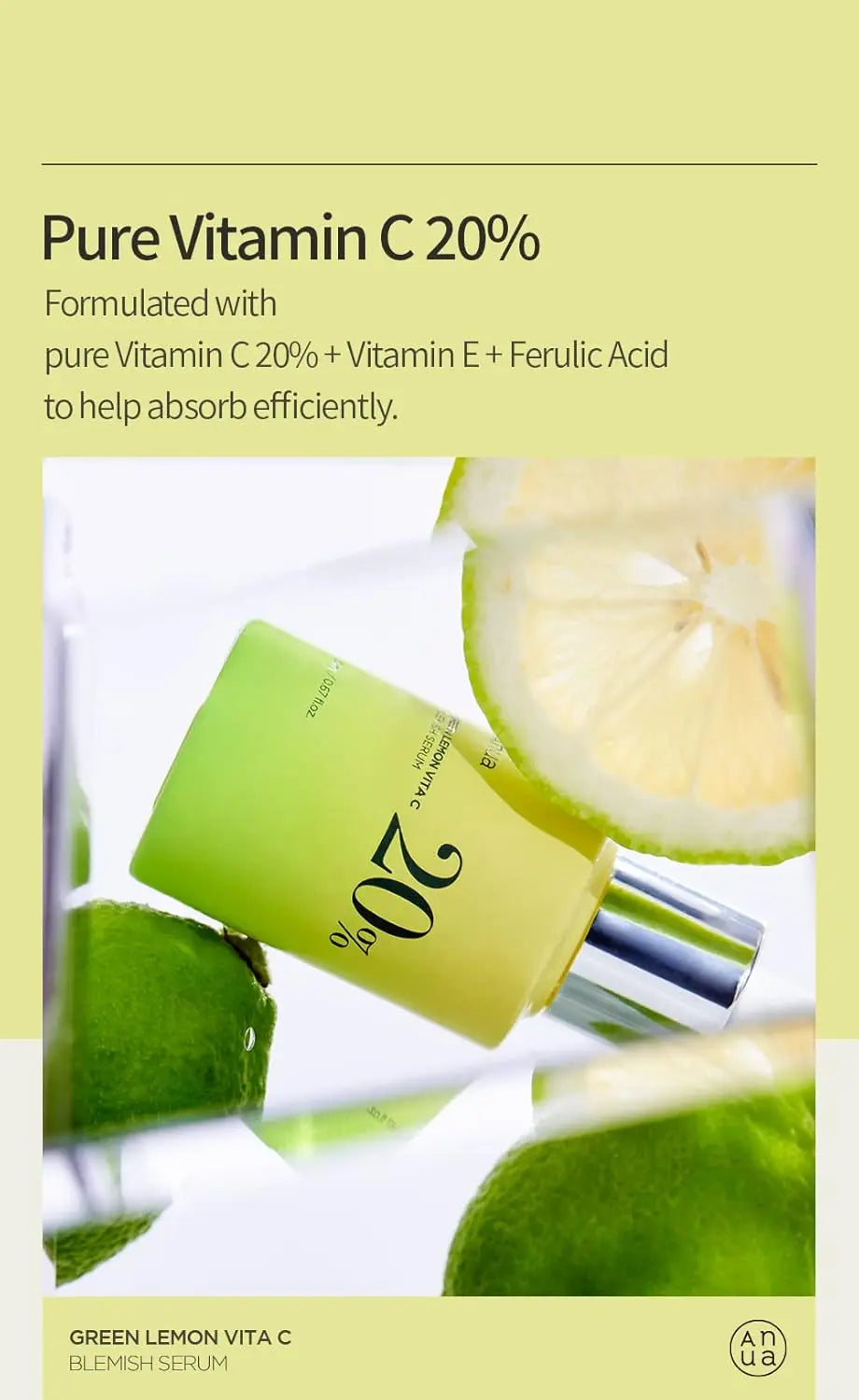 Green Lemon Vitamin C Blemish Serum 20ml - ANUA Cosmetics