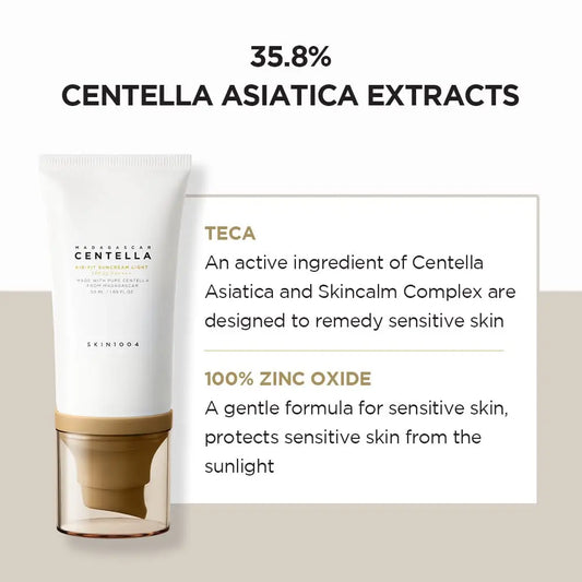 Madagascar Centella Air-fit Suncream Light 1.69 fl. oz (50ml) - SKIN1004 Cosmetics