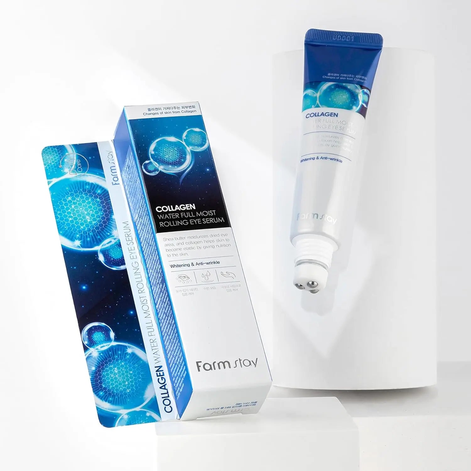 Collagen Water Full Moist Rolling Eye Serum - Farmstay Cosmetics
